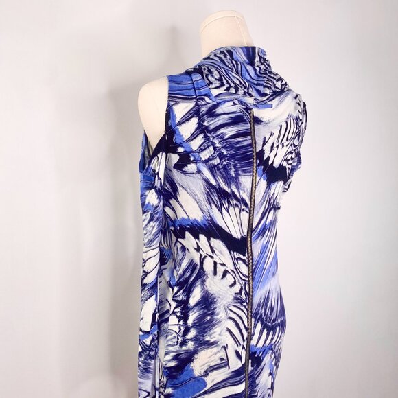 Jean Paul Gaultier - Blue Psychedelic Marble Cowl Neck Dress - Picture 9 of 16